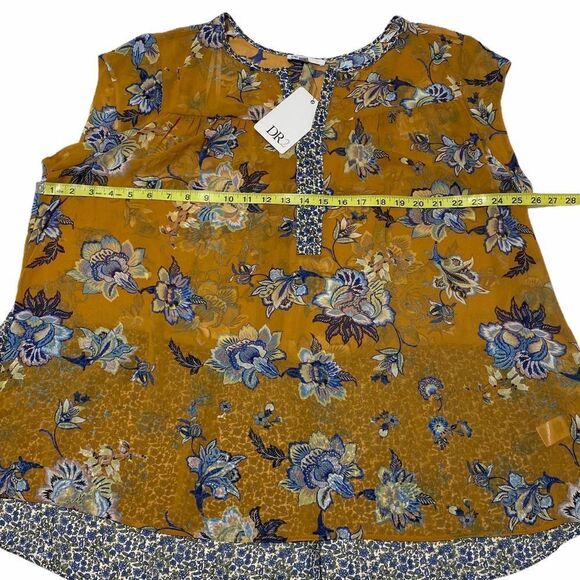 Dr2 by Daniel Rainn Twin Print Peplum Tunic 3x Nwt - Picture 7 of 10
